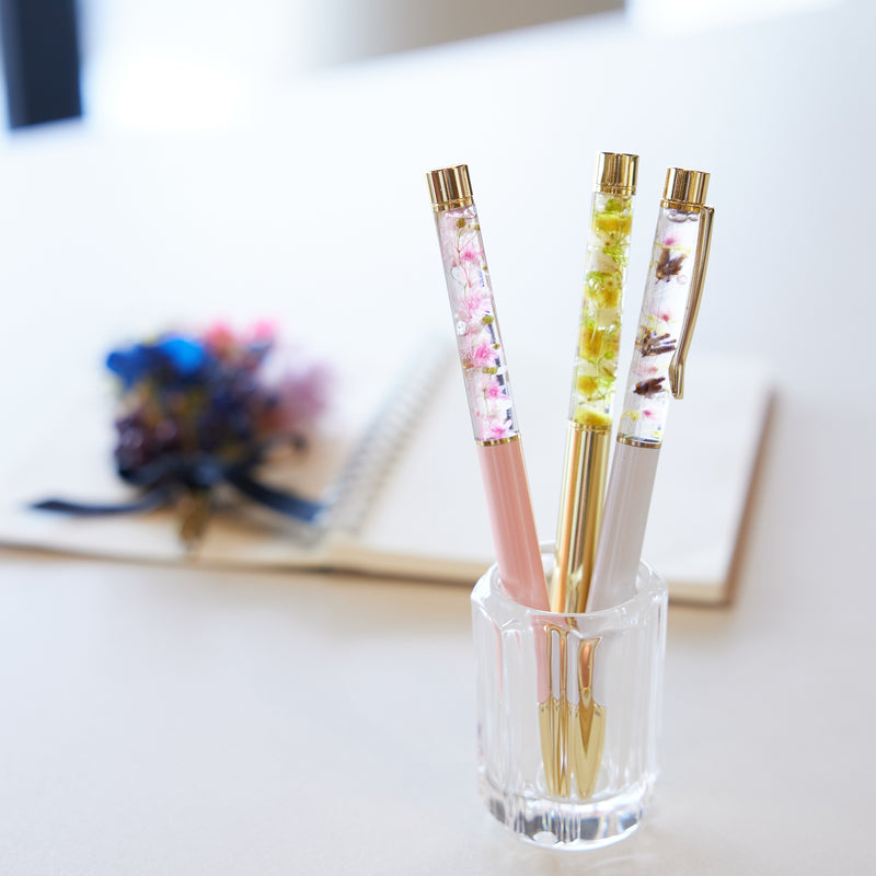 ハーバリウム ボールペン【花言葉メッセージ入り】（替え芯2本付）