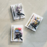 ハーバリウムボールペンとブーケのセット【Thank youメッセージ入り・ハガキ仕様BOX】(替え芯2本付）